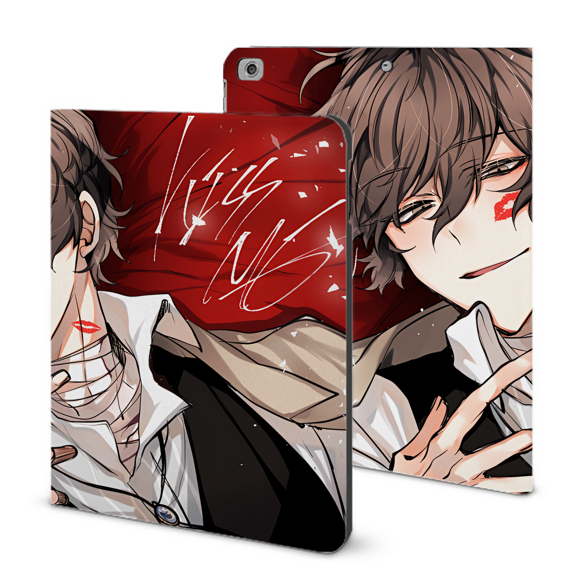 （画像用） 文豪ストレイドッグス Bungo Stray Dogs IPad ケース ブック型 PUレザー TPU 耐衝撃 軽量 薄型 ペン収納なし 全面保護 IPad 各モデル対応